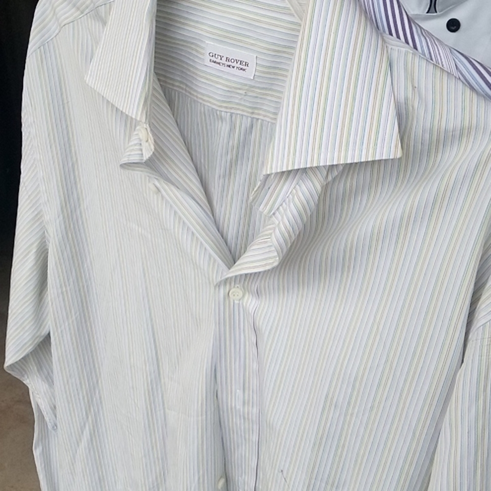 GUY ROVER For Barney's NY Colorful Shirt FRENCH CUFFS Size 16.5 EUC